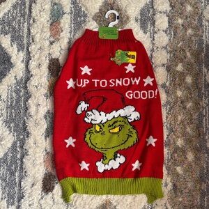 The Grinch “Up To Snow Good!” Dog Sweater- Size: XL